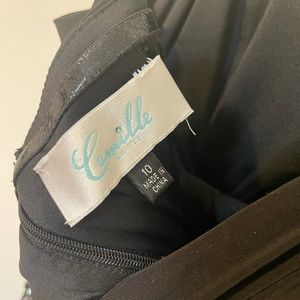 Black and silver long dress